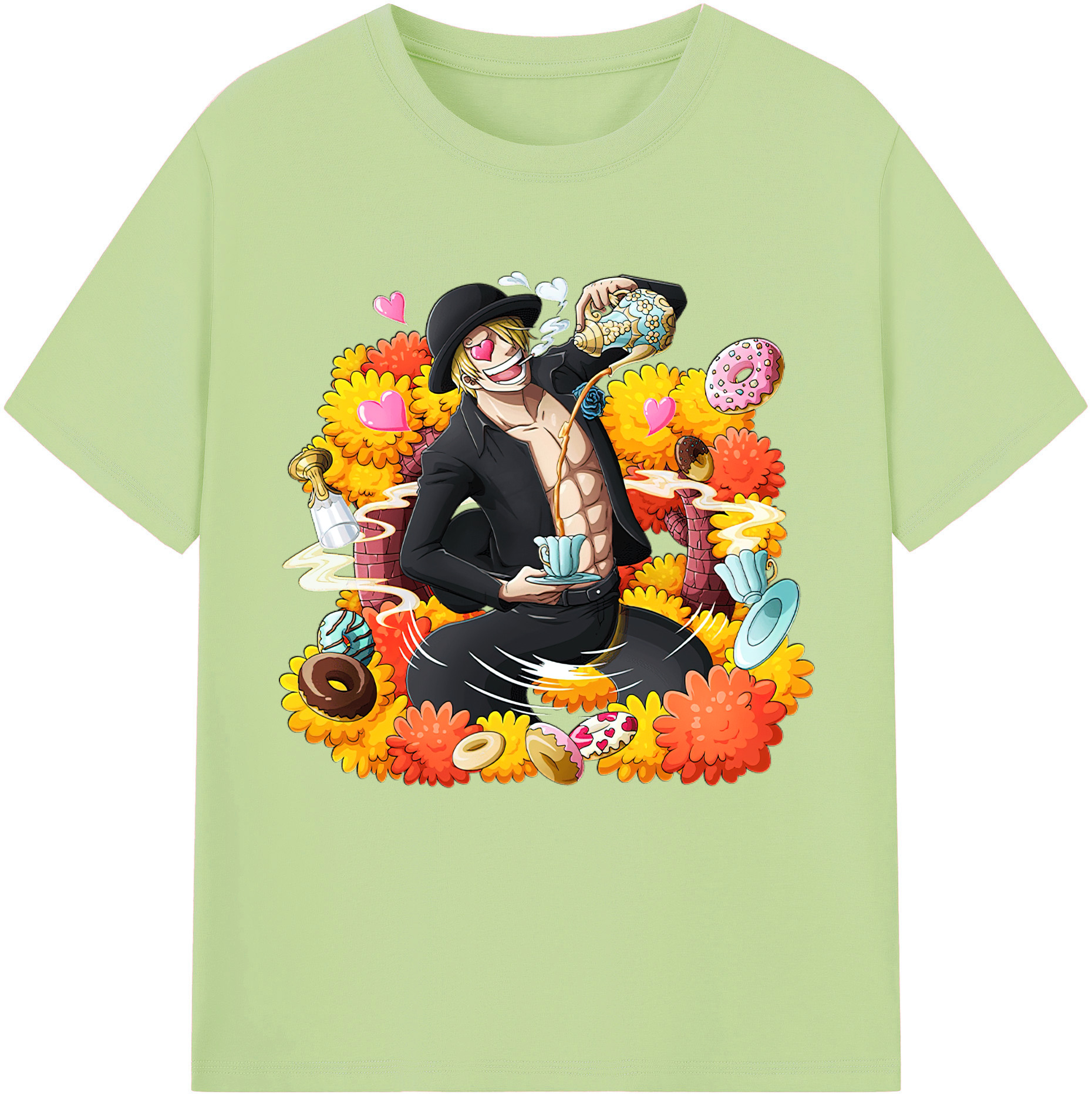 ワンピース サンジ ONE PIECE Sanji 綿100％半袖Tシャツ（フロントプリント）
